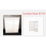 750mm Free Standing Vanity with 600mm Mirror Cabinet Combo Deal